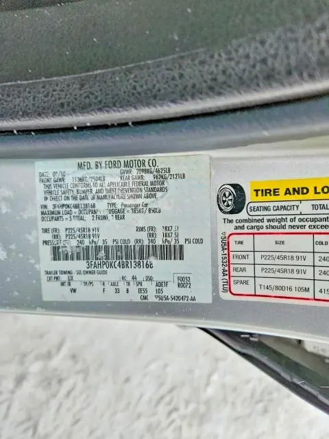 2011 FORD FUSION SPORT  