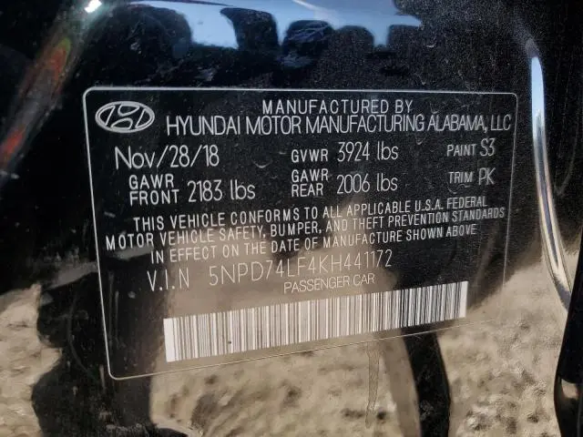 2019 HYUNDAI ELANTRA SE  