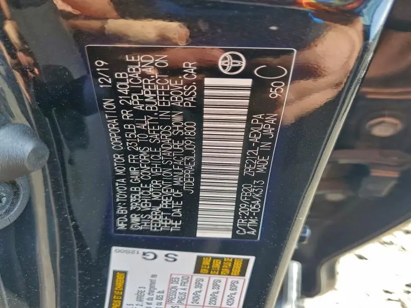 2020 TOYOTA COROLLA LE  