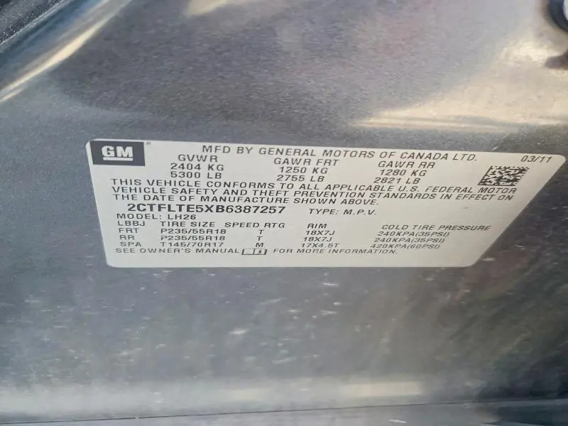 2011 GMC TERRAIN SLE  