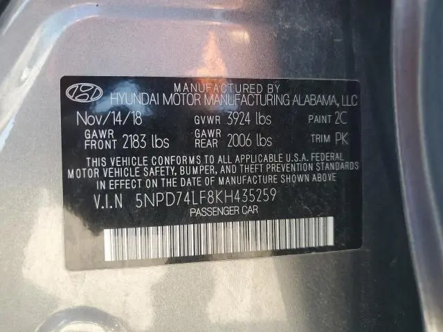 2019 HYUNDAI ELANTRA SE  