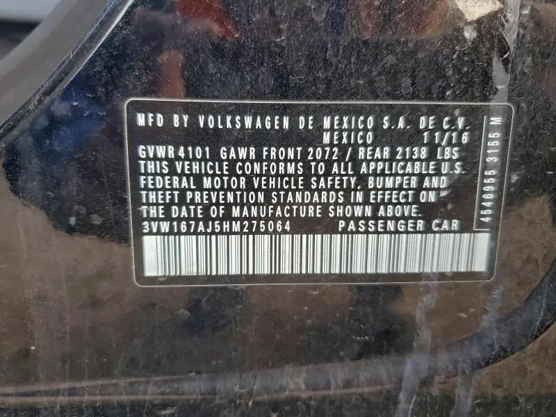 2017 VOLKSWAGEN JETTA   