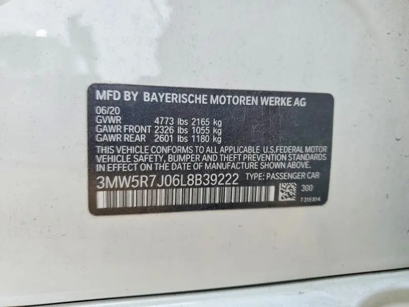 2020 BMW 330XI   