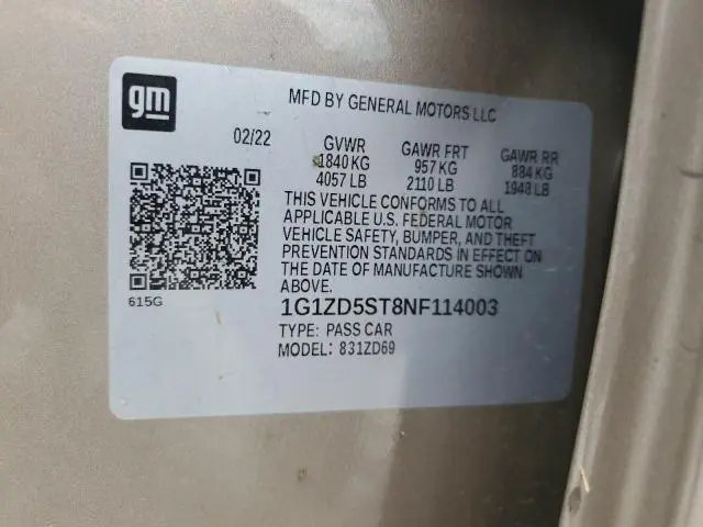 2022 CHEVROLET MALIBU LT  