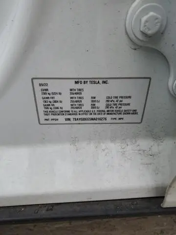 2022 TESLA MODEL Y 