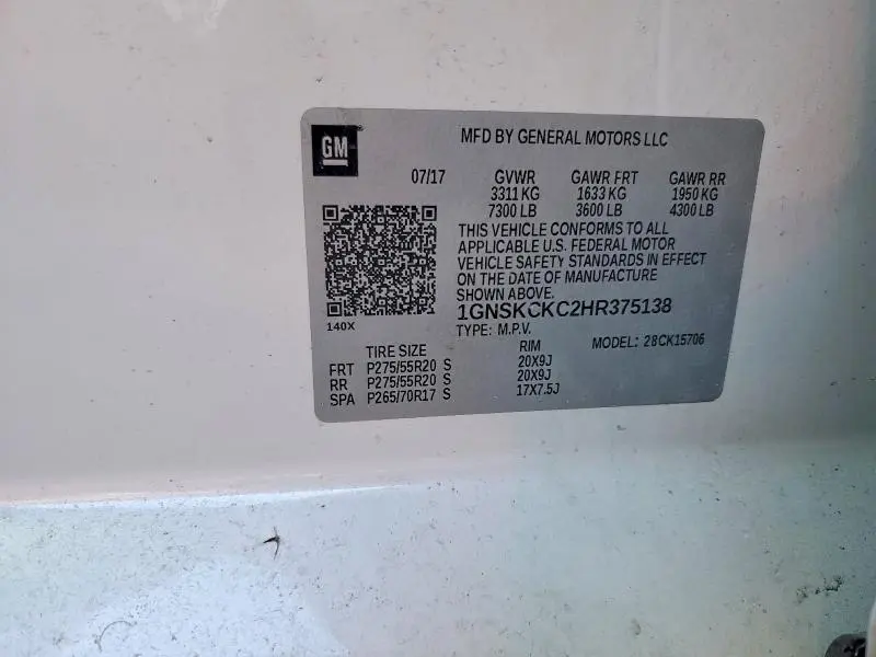 2017 CHEVROLET TAHOE K1500 PREMIER  