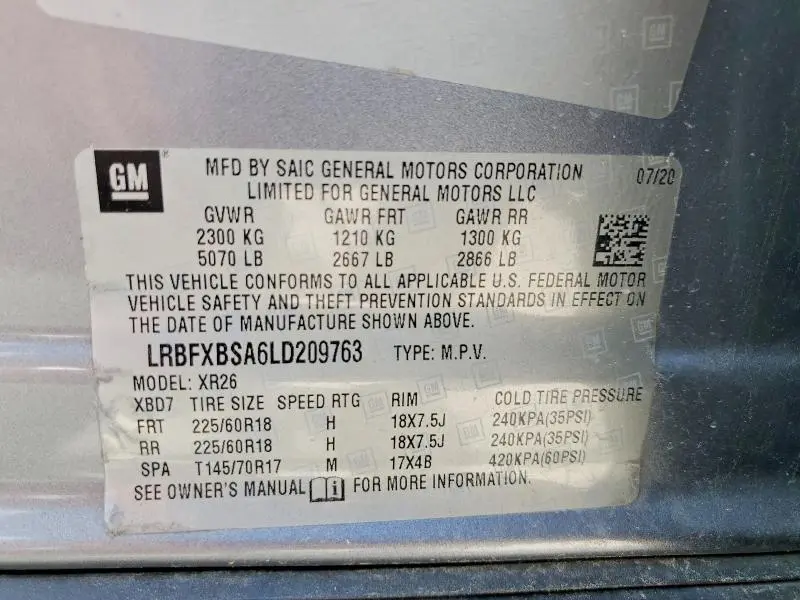 2020 BUICK ENVISION PREFERRED  