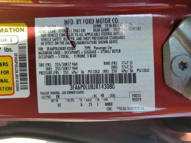 2018 FORD FUSION SE HYBRID  