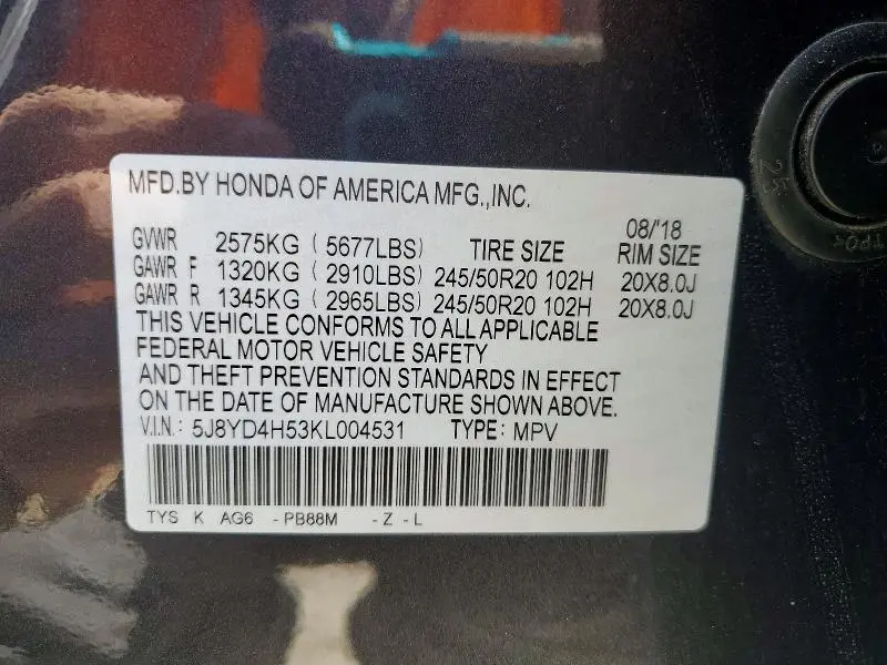 2019 ACURA MDX TECHNOLOGY  
