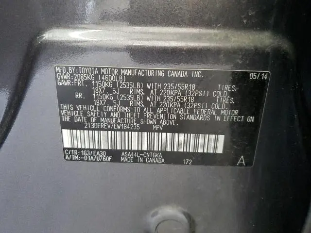 2014 TOYOTA RAV4 LIMITED  