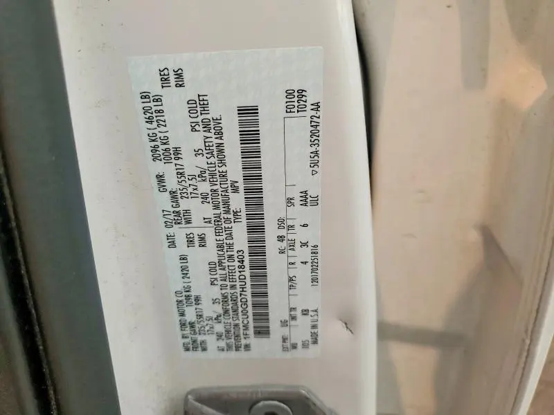 2017 FORD ESCAPE SE  