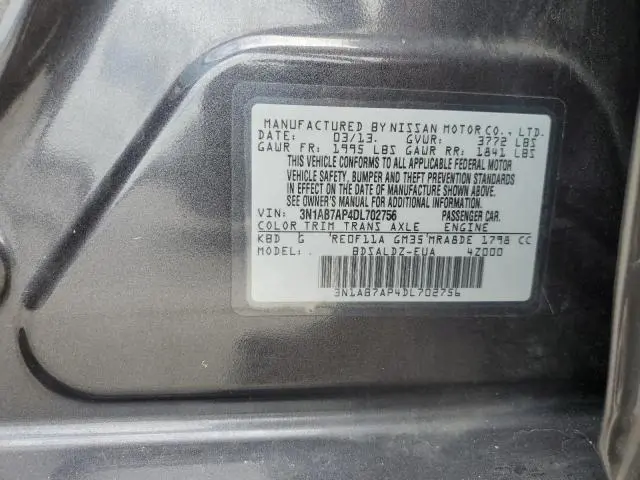 2013 NISSAN SENTRA S  