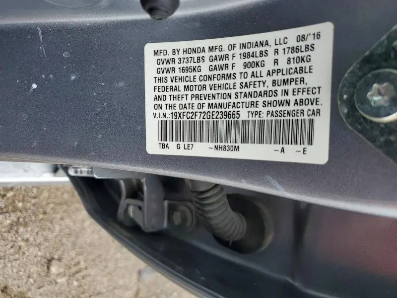 2016 HONDA CIVIC EX  