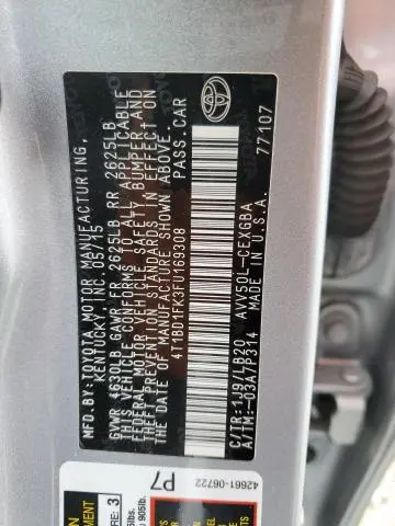 2015 TOYOTA CAMRY HYBRID  