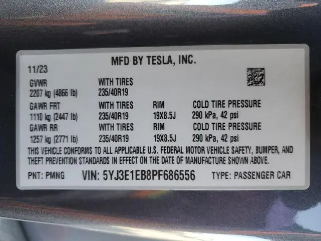 2023 TESLA MODEL 3   