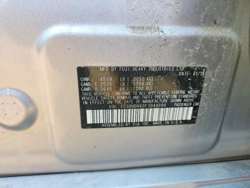 2015 SUBARU LEGACY 2.5I LIMITED  