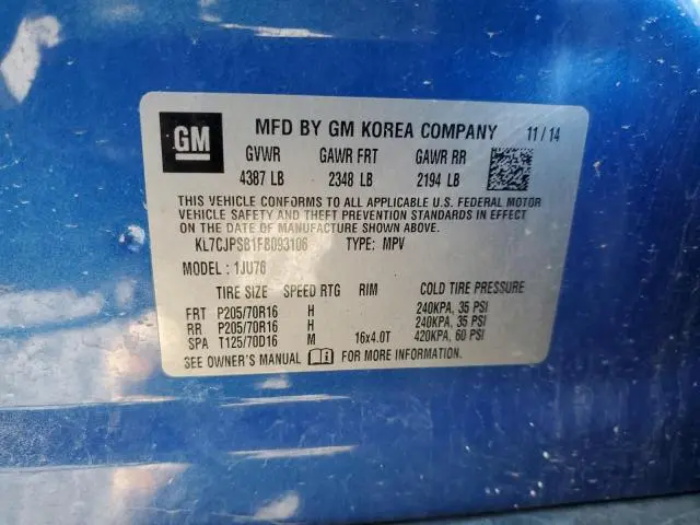 2015 CHEVROLET TRAX 1LS  