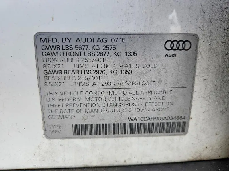 2016 AUDI SQ5 PREMIUM PLUS  