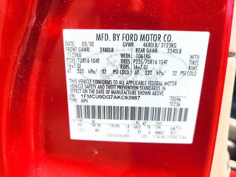 2010 FORD ESCAPE XLT  