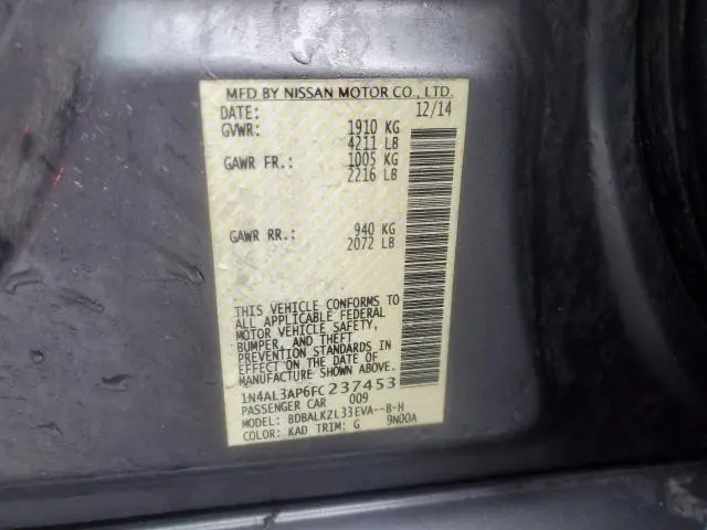 2015 NISSAN ALTIMA 2.5  