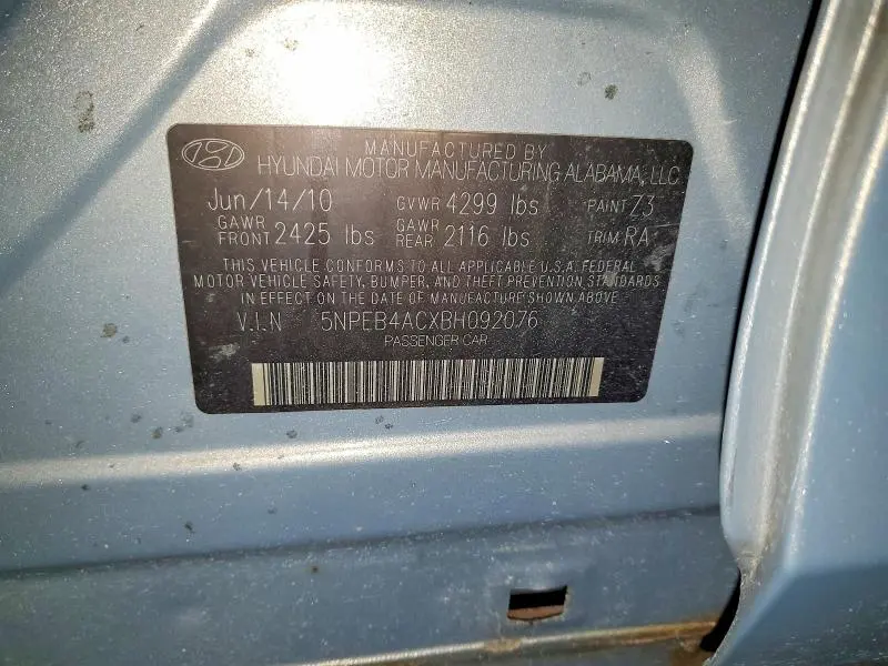 2011 HYUNDAI SONATA GLS  