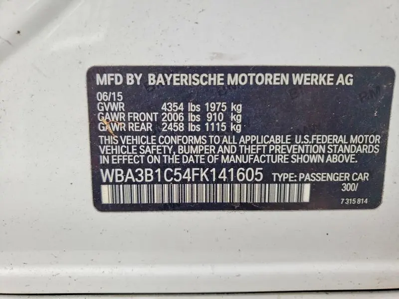 2015 BMW 320 I  