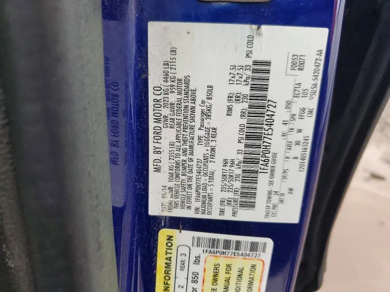 2014 FORD FUSION SE  