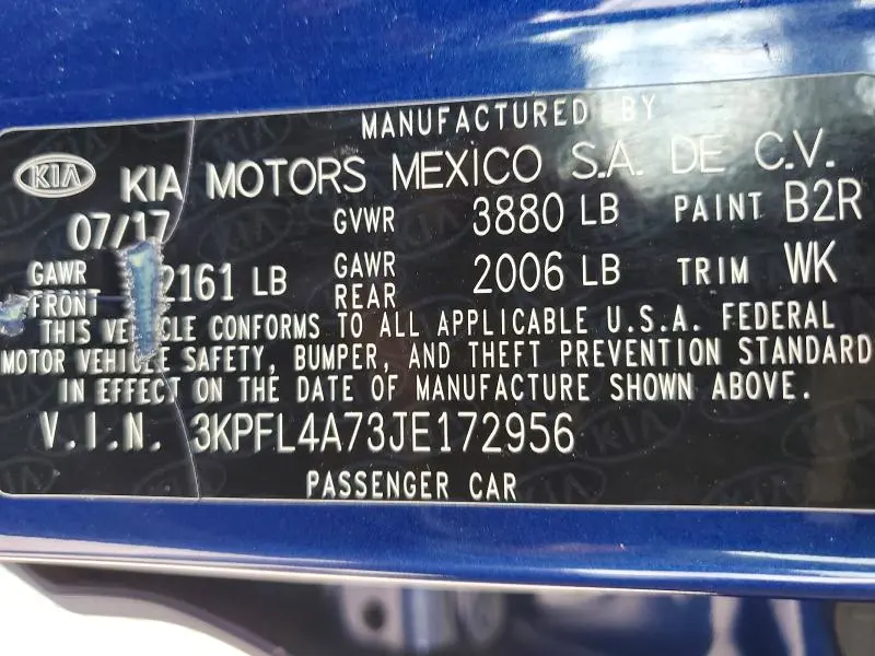 2018 KIA FORTE LX  