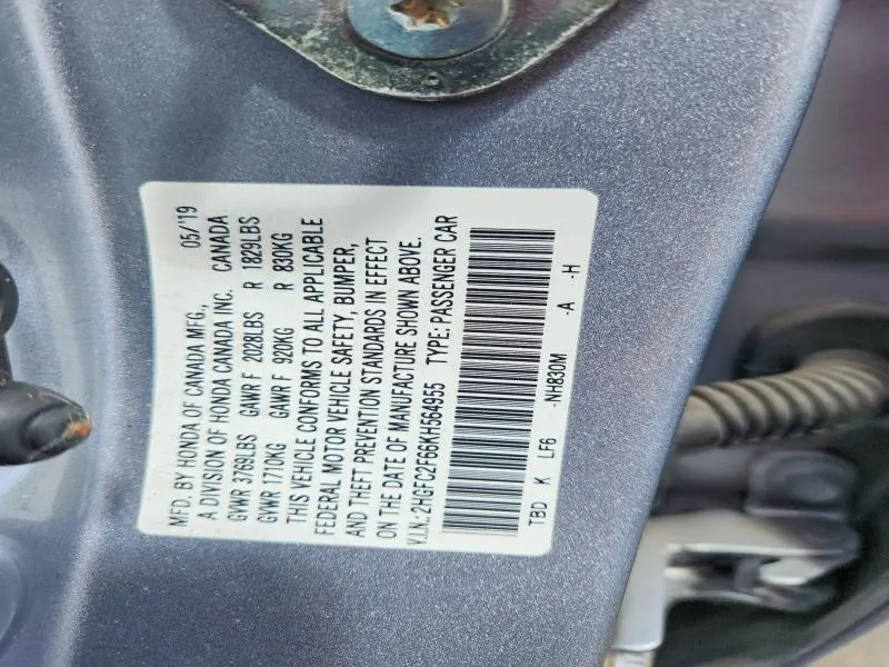 2019 HONDA CIVIC LX  