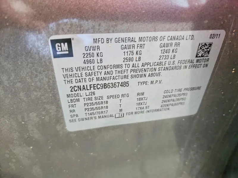 2011 CHEVROLET EQUINOX LTZ  