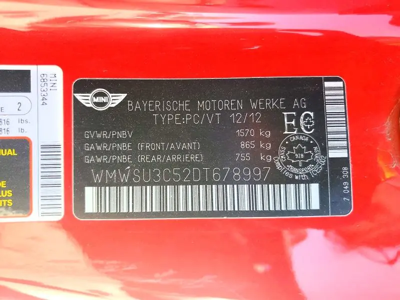 2013 MINI COOPER   