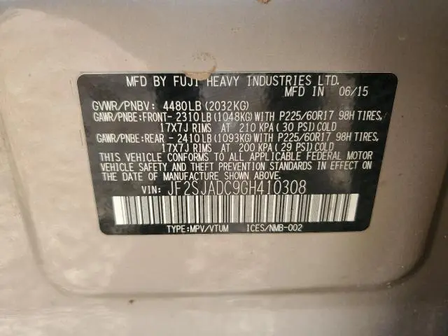 2016 SUBARU FORESTER 2.5I PREMIUM  