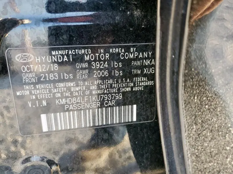 2019 HYUNDAI ELANTRA SEL  