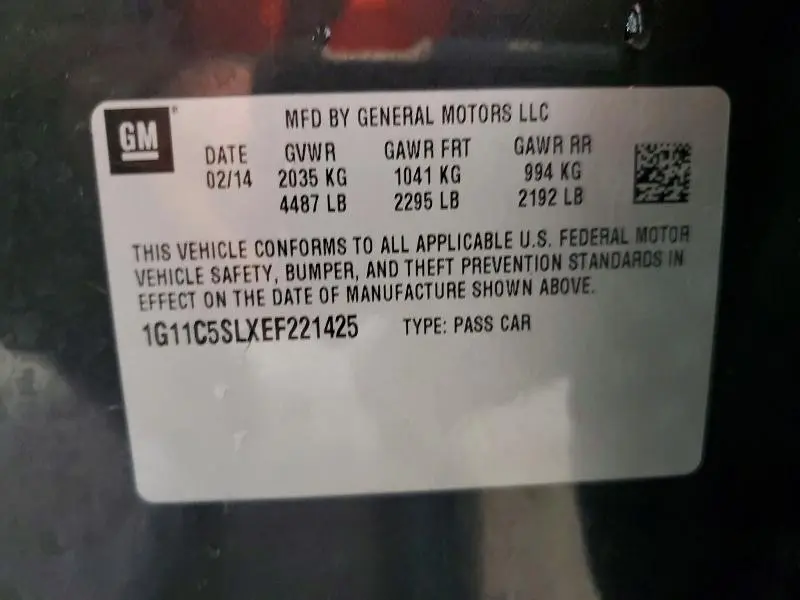 2014 CHEVROLET MALIBU 1LT  
