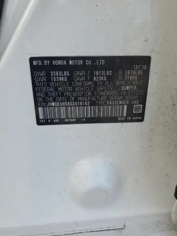 2016 HONDA FIT LX