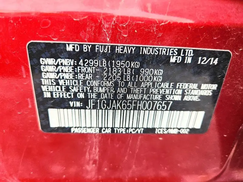 2015 SUBARU IMPREZA PREMIUM PLUS  