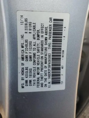 2015 HONDA ACCORD LX  