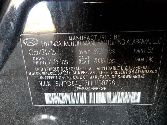 2017 HYUNDAI ELANTRA SE  