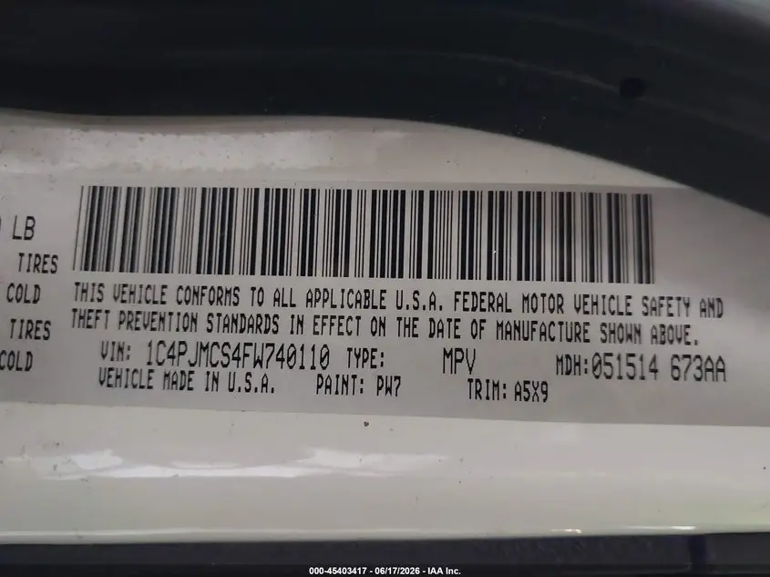 2015 JEEP CHEROKEE LATITUDE