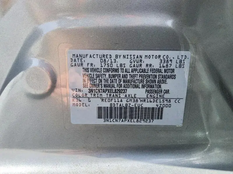 2014 NISSAN VERSA * R&D * CLN TITLE * PRI FLEET *