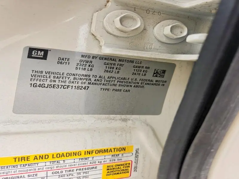 2012 BUICK LACROSSE TOURING  