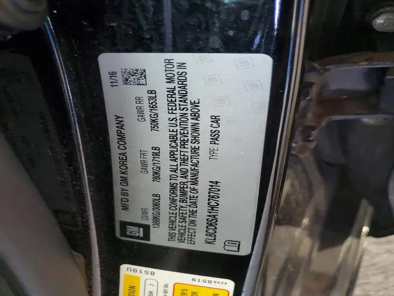 2017 CHEVROLET SPARK 1LT  