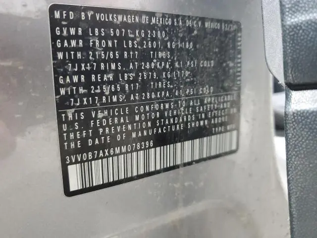 2021 VOLKSWAGEN TIGUAN S  