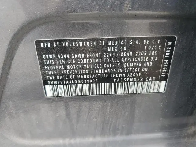 2013 VOLKSWAGEN JETTA S  