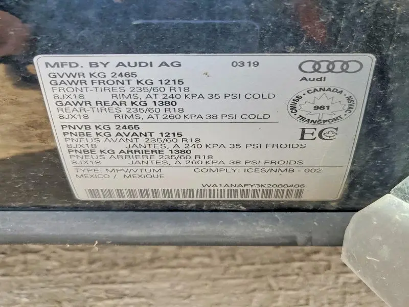 2019 AUDI Q5 PREMIUM  