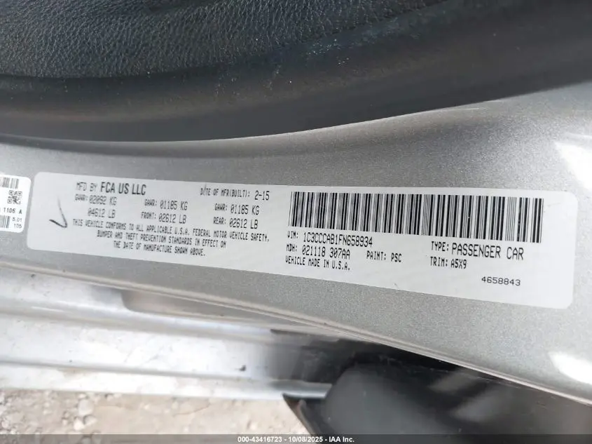 2015 CHRYSLER 200 LIMITED