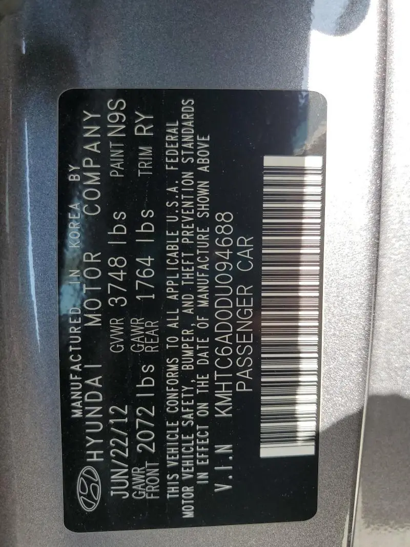 2013 HYUNDAI VELOSTER   