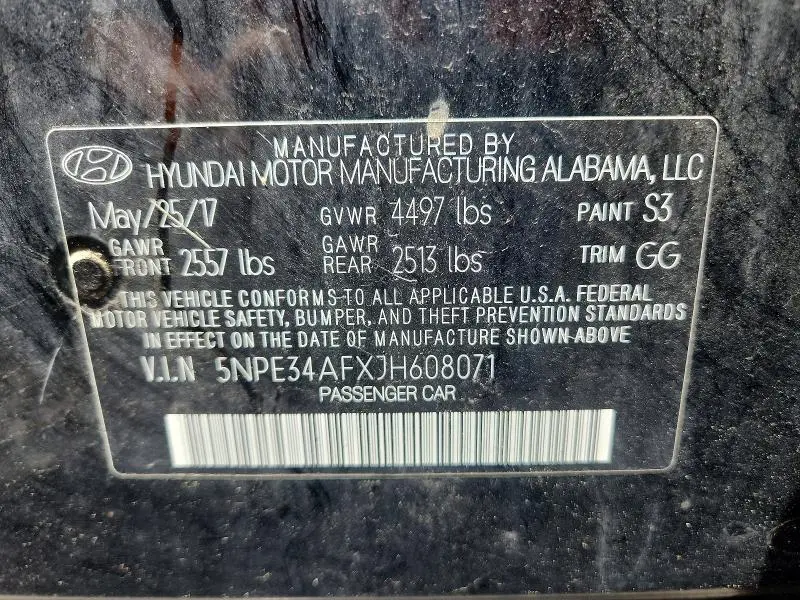 2018 HYUNDAI SONATA SEL  