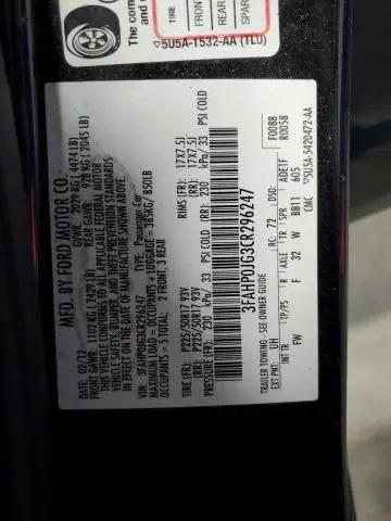 2012 FORD FUSION SEL  