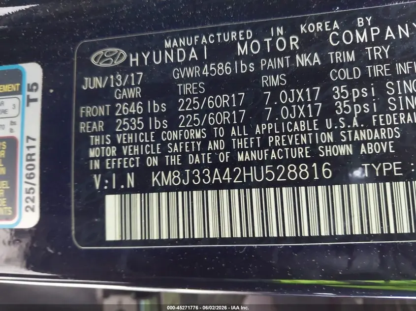 2017 HYUNDAI TUCSON SE